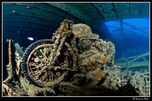 Motorcycle on the Thistlegorm. by Dray Van Beeck 